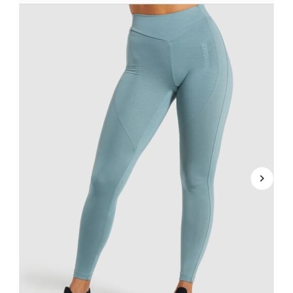 Gymshark Leggings Womens Small Blue Green Stormy Turquoise Lustre - Picture 1 of 10